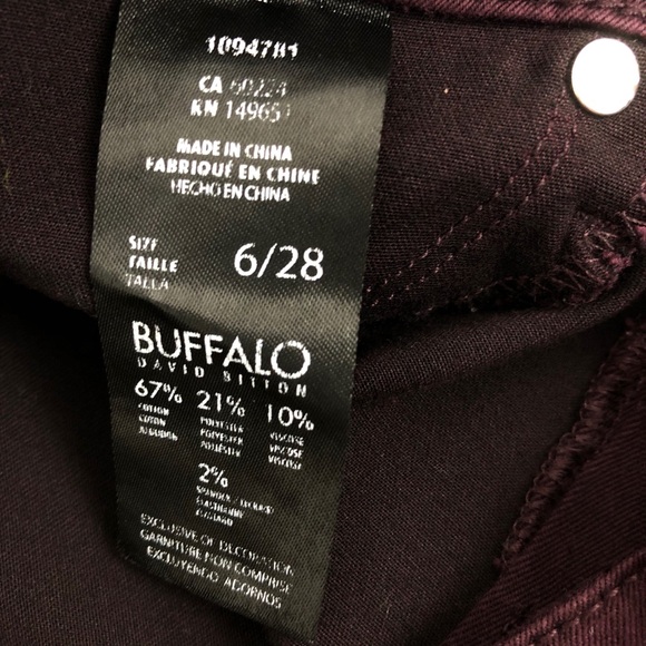 Buffalo David Bitton Maroon Jegging Jeans Sz 6/28 - Picture 3 of 7